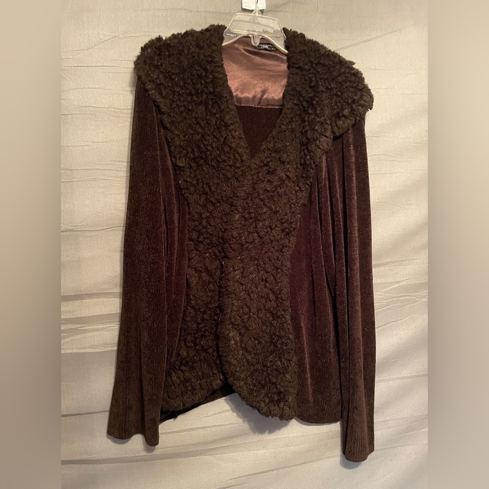 Lisa International Knit Fuzzy Open-Front Sweater